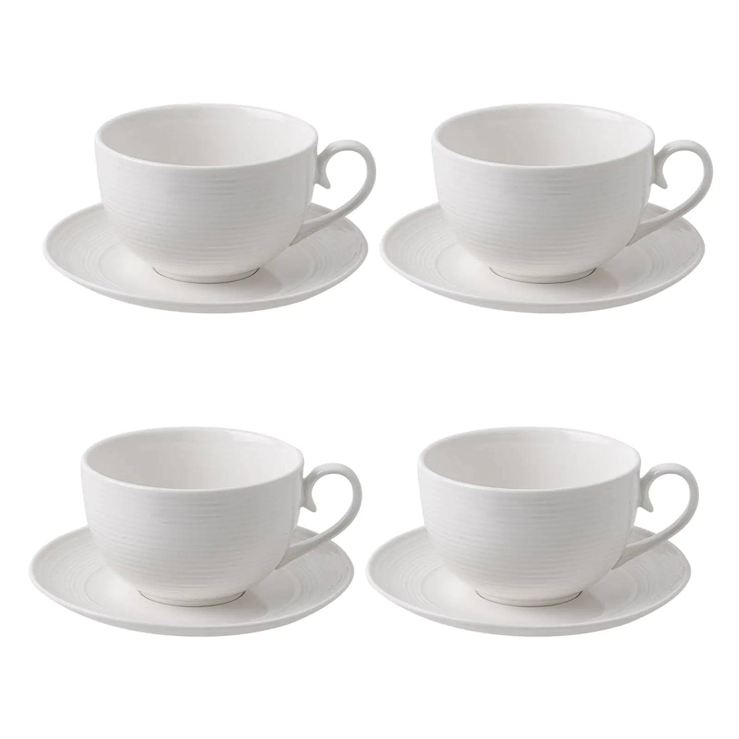 Feenmai 12oz Ceramic Coffee Cup Set with Saucers - Microwave Safe